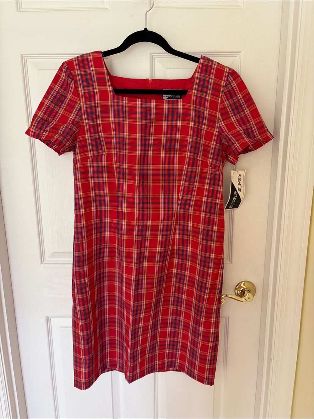 Red plaid dress